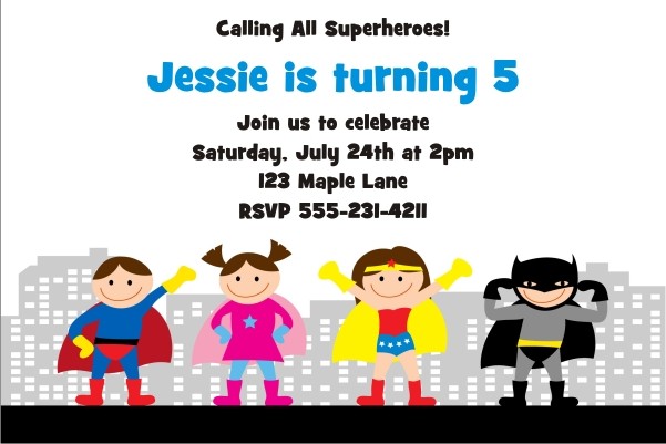 Superhero Birthday Invitation 5