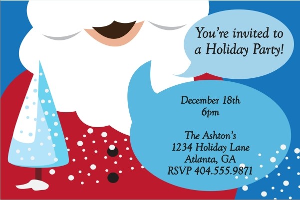 Santa's Beard Christmas Holiday Party Invitation