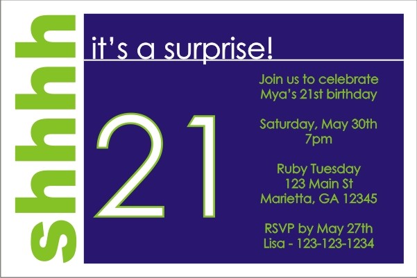 Surprise Party Invitation (Blue)