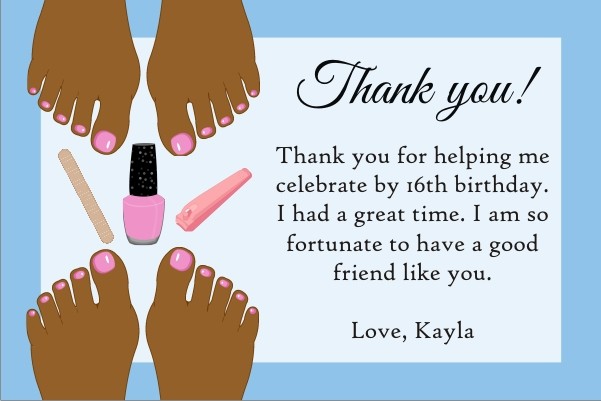 Pedicure Thank You Card - Brown Skin