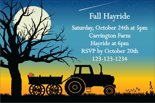 Fall Autumn Hayride Invitation 2