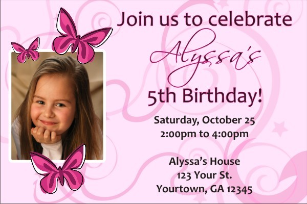 Butterfly Photo Invitations