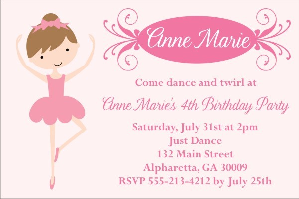 Pretty Ballerina Ballet Invitation - Select a Dancer