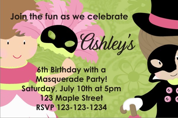 Masquerade Costume Party Invitation