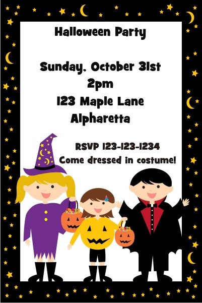 Kids in Costume Halloween Party Invitation