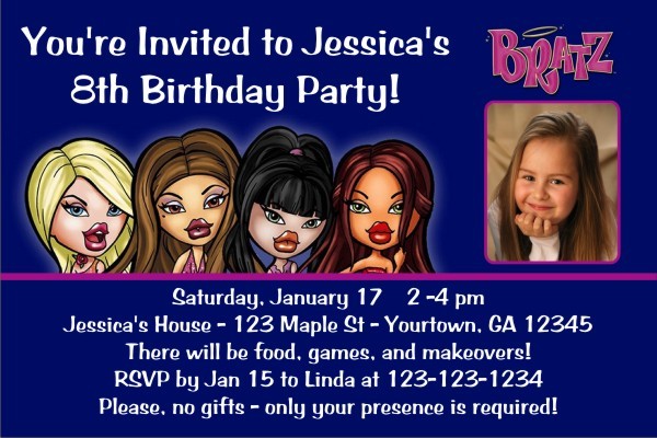 Bratz Photo Invitations