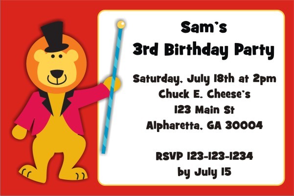 Circus Lion Invitation