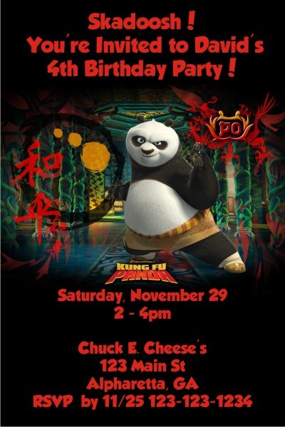 Kung Fu Panda Invitation