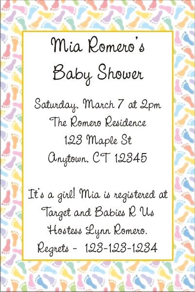 Baby Footprints Invitation