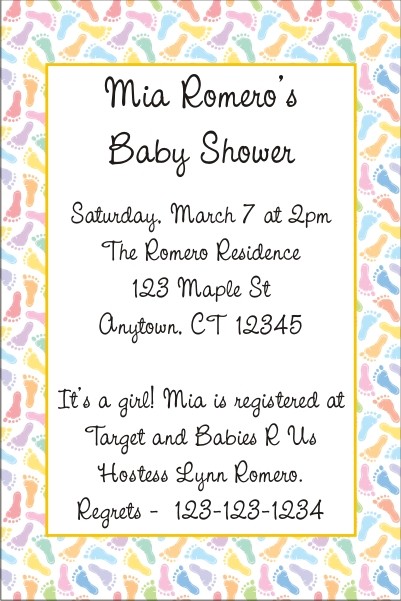 Baby Footprints Invitation