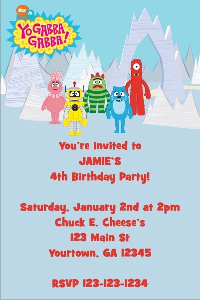 Yo Gabba Gabba Invitation