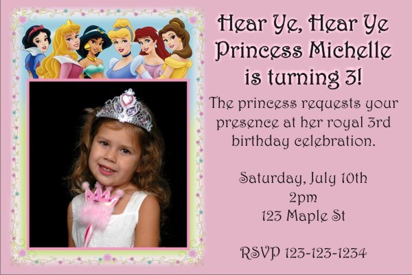 Princess Photo Invitation 3