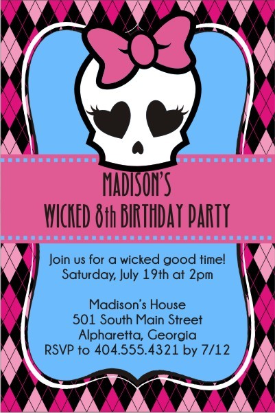 monster high invitation