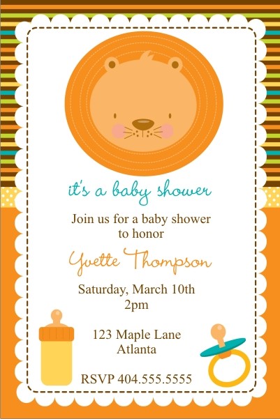 Baby Lion Baby Shower Invitation