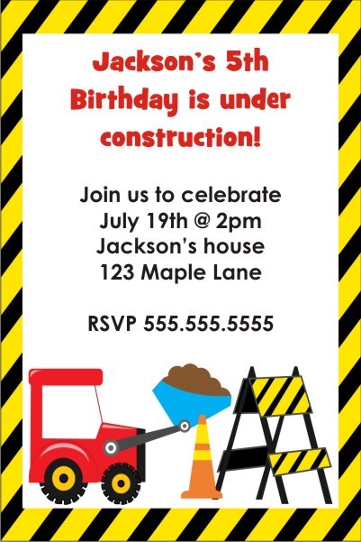 Dump Truck Under Construction Invitation