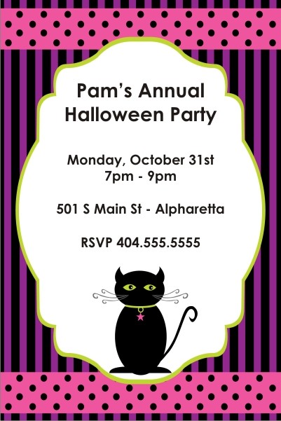 Spooky Kitty Halloween Party Invitation