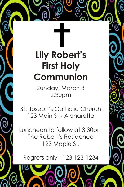 Communion / Baptism Invitation - Swirls