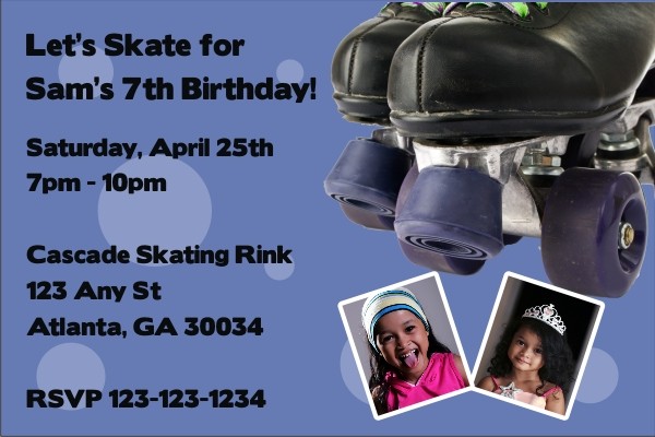 Roller Skating Photo Invitation - ALL COLORS