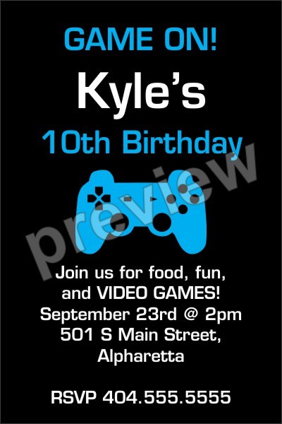 Video Game Birthday Party Invitations Printable Birthday