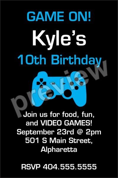 Video Game Birthday Party Invitations Printable Birthday 