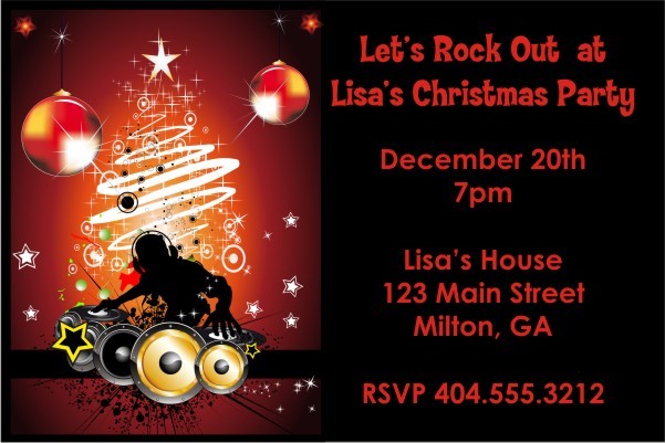 Christmas DJ Holiday Party Invitation