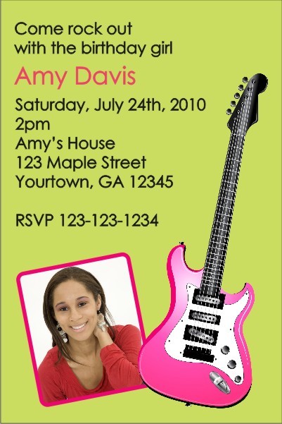 Electric Guitar Photo Invitation