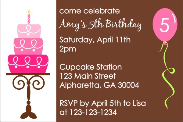 Birthday Cake Invitation