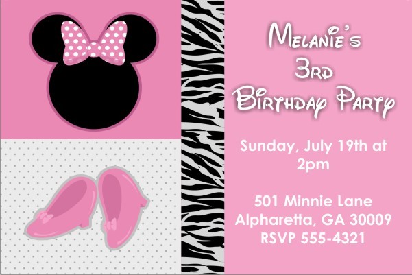 Girly Mouse Invitation (Similar to Minnie Mouse)