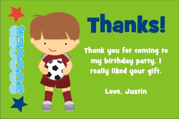 Soccer Thank You Cards