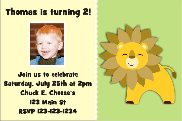 Lion Photo Invitation - ALL COLORS