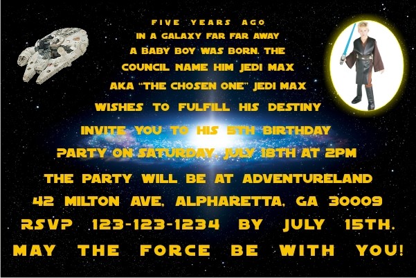 Star Wars Photo Invitations