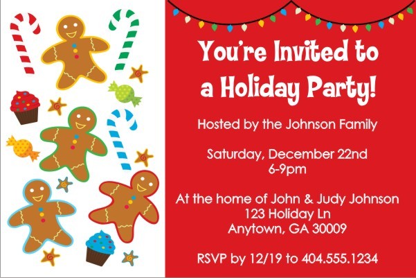 Gingerbread Treats Christmas Holiday Party Invitation