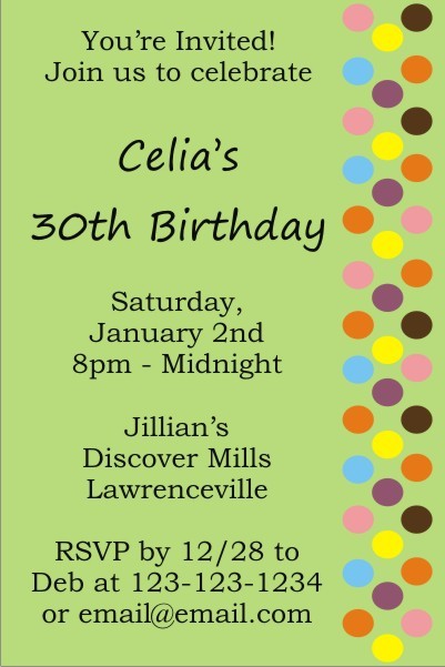 Dot Sprinkles Invitation