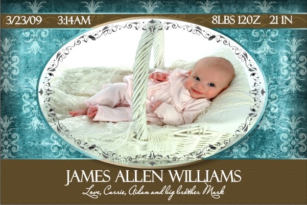 Newborn Baby Birth Announcement 4 (blue)