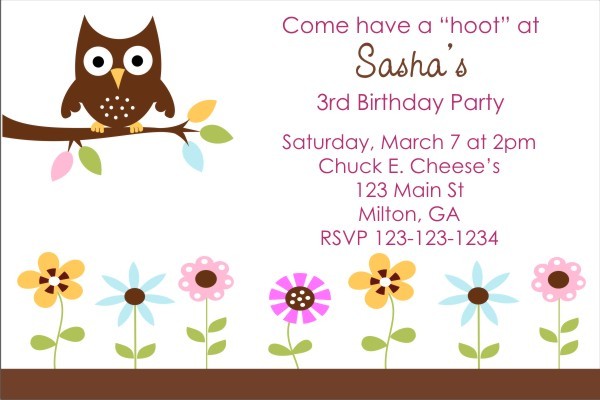 Owl Invitation