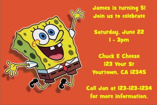 Spongebob Squarepants Invitations 3