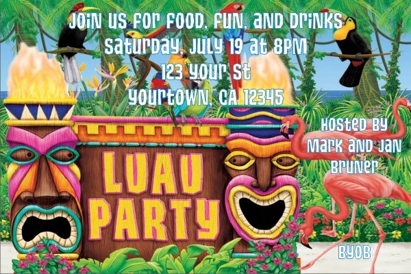 Luau Party Invitations 2