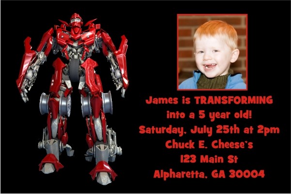 Transforming Robot Photo Invitation -Like Transformers