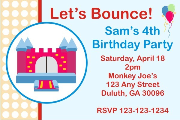 Bounce House / Castle Invitation 2