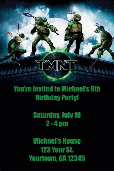 Ninja Turtles Invitation, TMNT, Ninja Turtles Invite, Ninja Turtles  Birthday Party, Ninja Turtles Printable, DIY - MakeMeDesign