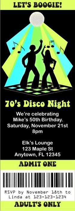 Disco Ticket Style Invitations (2.5x7)