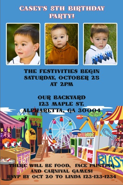 Carnival Photo Invitation