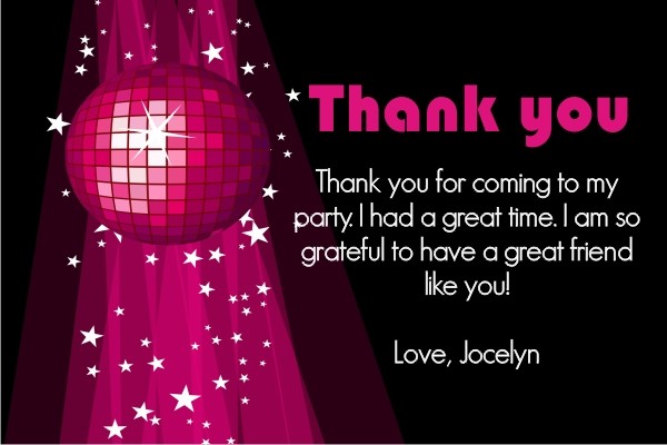 Disco Thank You Cards - Pink Disco Ball