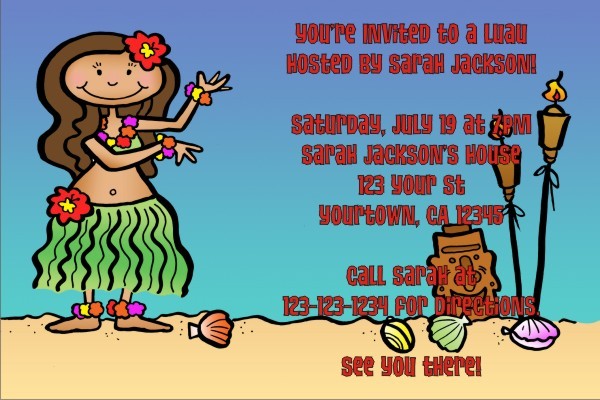 Luau Party Invitations