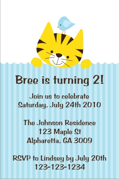 Kitty and Birdie Invitation