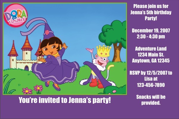 Dora the Explorer Invitations