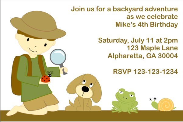 Backyard Adventure Invitation (Customizable Boy)