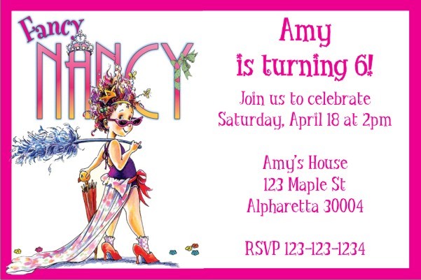 Fancy Nancy Party Invitation