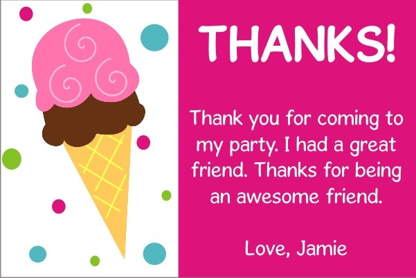 Ice Cream Thank You Cards