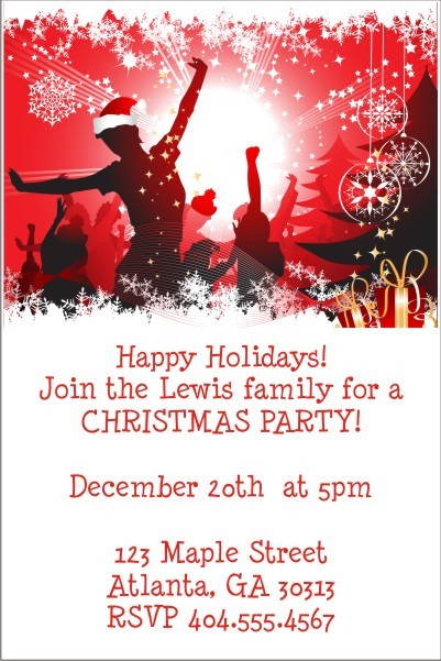 Christmas Celebration Holiday Party Invitation